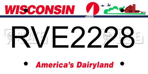 RVE2228 Wisconsin License Plate