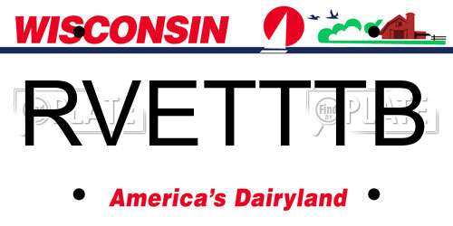 RVETTTB Wisconsin License Plate