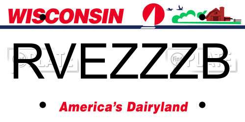 RVEZZZB Wisconsin License Plate