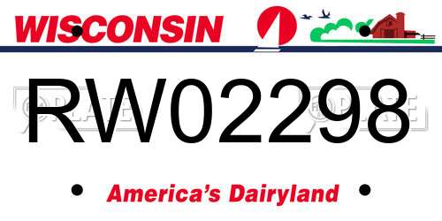 RW02298 Wisconsin License Plate