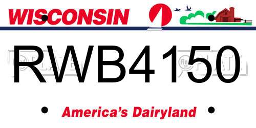 RWB4150 Wisconsin License Plate