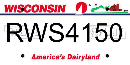 RWS4150 Wisconsin License Plate