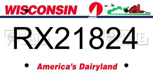 RX21824 Wisconsin License Plate