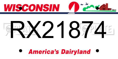 RX21874 Wisconsin License Plate