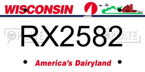 RX2582 Wisconsin License Plate