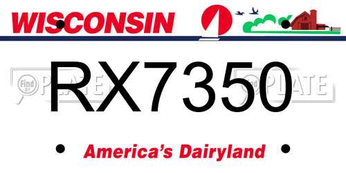 RX7350 Wisconsin License Plate