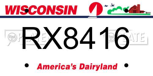 RX8416 Wisconsin License Plate