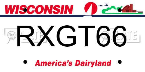 RXGT66 Wisconsin License Plate