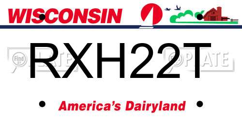RXH22T Wisconsin License Plate