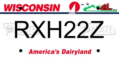 RXH22Z Wisconsin License Plate