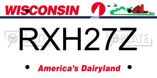 RXH27Z Wisconsin License Plate