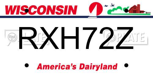 RXH72Z Wisconsin License Plate