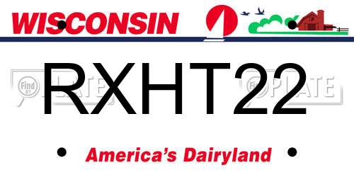 RXHT22 Wisconsin License Plate
