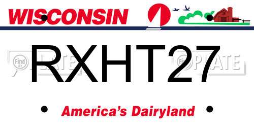 RXHT27 Wisconsin License Plate