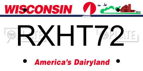 RXHT72 Wisconsin License Plate