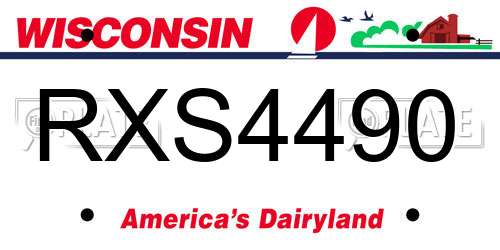 RXS4490 Wisconsin License Plate