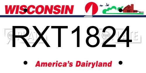 RXT1824 Wisconsin License Plate