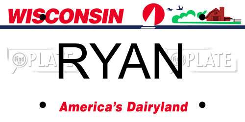 RYAN Wisconsin License Plate