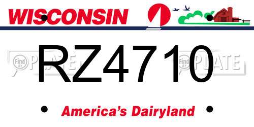 RZ4710 Wisconsin License Plate