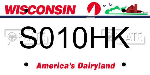 S010HK Wisconsin License Plate
