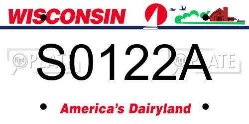 S0122A Wisconsin License Plate