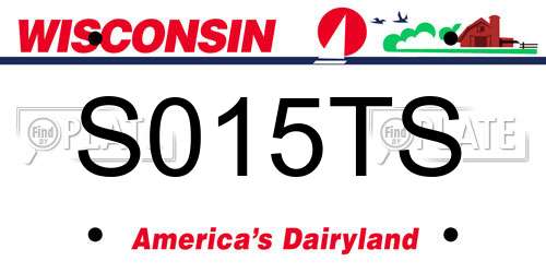 S015TS Wisconsin License Plate