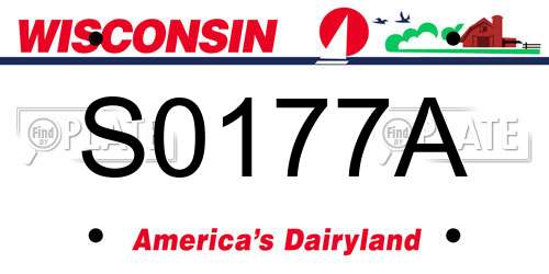 S0177A Wisconsin License Plate
