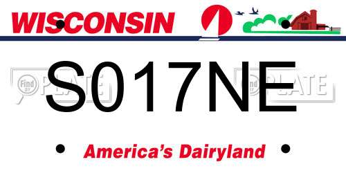 S017NE Wisconsin License Plate