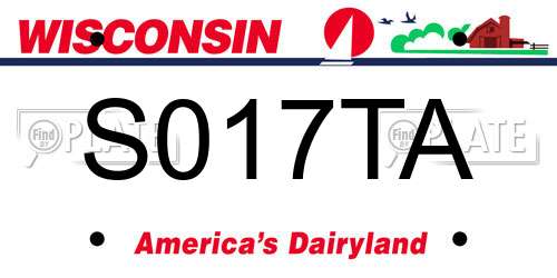 S017TA Wisconsin License Plate
