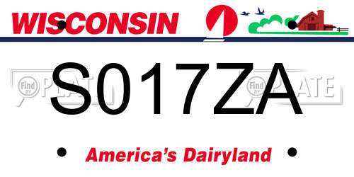S017ZA Wisconsin License Plate