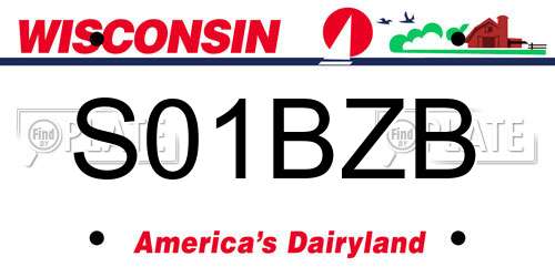 S01BZB Wisconsin License Plate