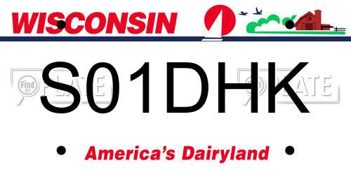 S01DHK Wisconsin License Plate