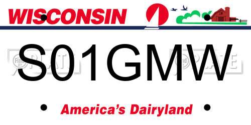 S01GMW Wisconsin License Plate