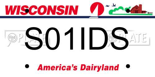 S01IDS Wisconsin License Plate