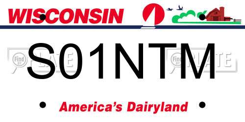 S01NTM Wisconsin License Plate