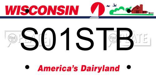 S01STB Wisconsin License Plate