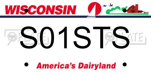 S01STS Wisconsin License Plate