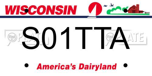 S01TTA Wisconsin License Plate