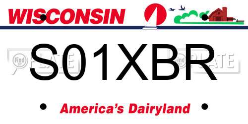 S01XBR Wisconsin License Plate