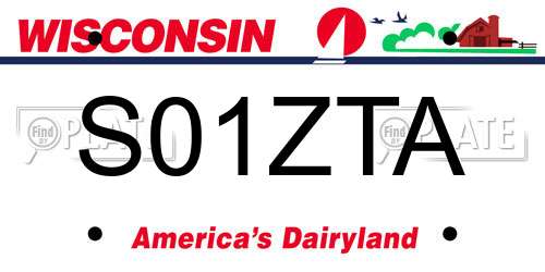 S01ZTA Wisconsin License Plate