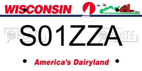 S01ZZA Wisconsin License Plate