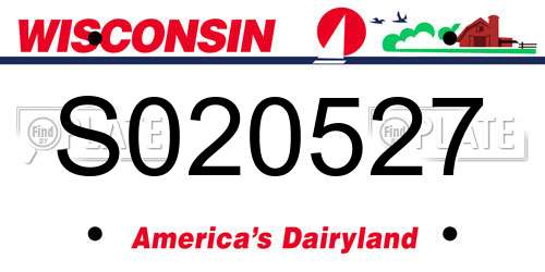 S020527 Wisconsin License Plate
