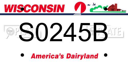 S0245B Wisconsin License Plate