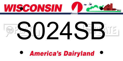 S024SB Wisconsin License Plate