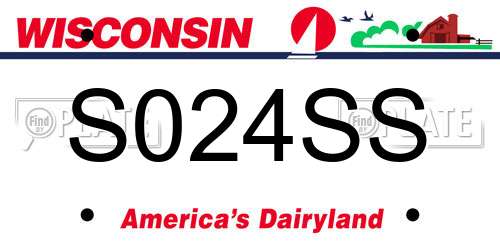 S024SS Wisconsin License Plate