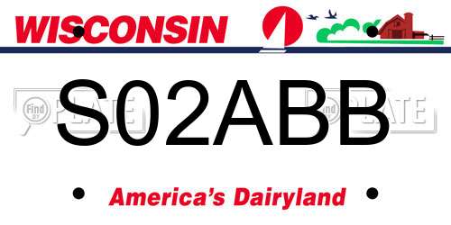 S02ABB Wisconsin License Plate