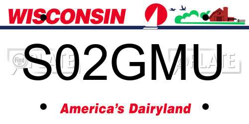 S02GMU Wisconsin License Plate
