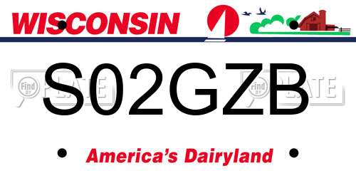S02GZB Wisconsin License Plate