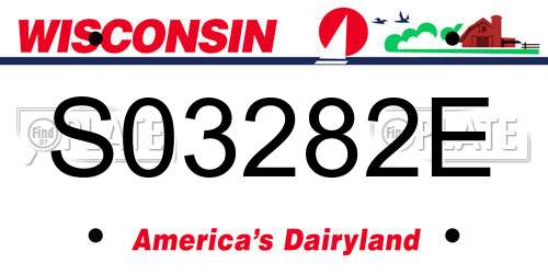 S03282E Wisconsin License Plate