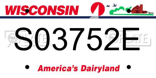 S03752E Wisconsin License Plate